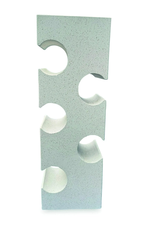 WHITE TERRAZZO STONE CUBE WINE RACK 60CM