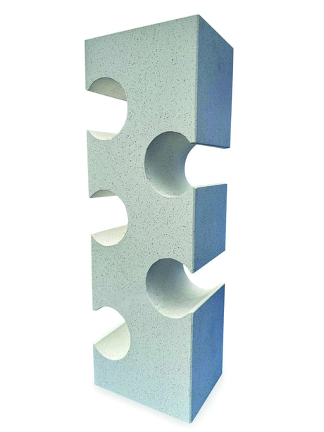 WHITE TERRAZZO STONE CUBE WINE RACK 60CM
