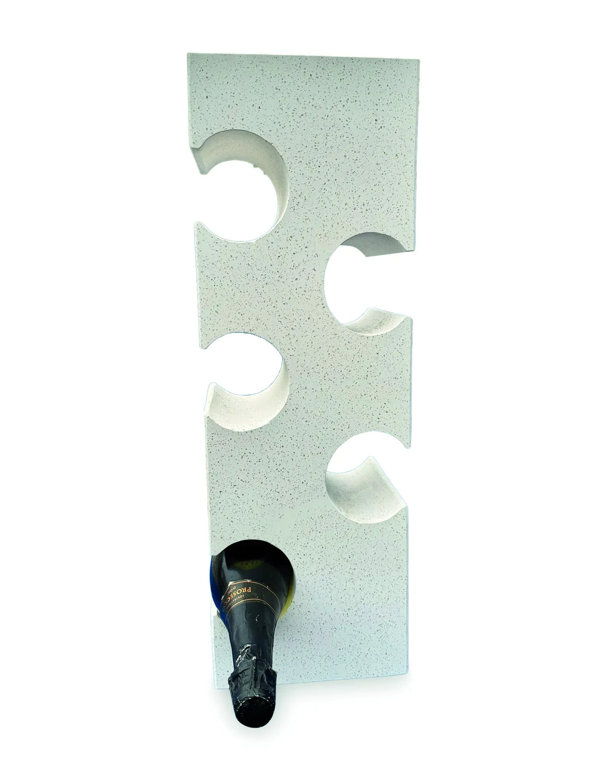 WHITE TERRAZZO STONE CUBE WINE RACK 60CM