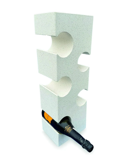 WHITE TERRAZZO STONE CUBE WINE RACK 60CM