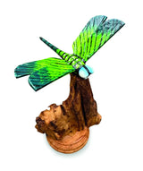 SINGLE EMPEROR DRAGONFLY ON DRIFTWOOD 14cm H
