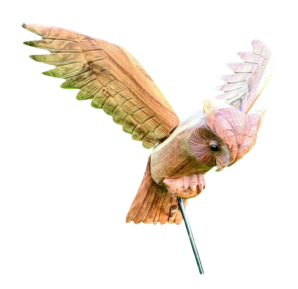 HAND CARVED SWOOPING EAGLE OWL