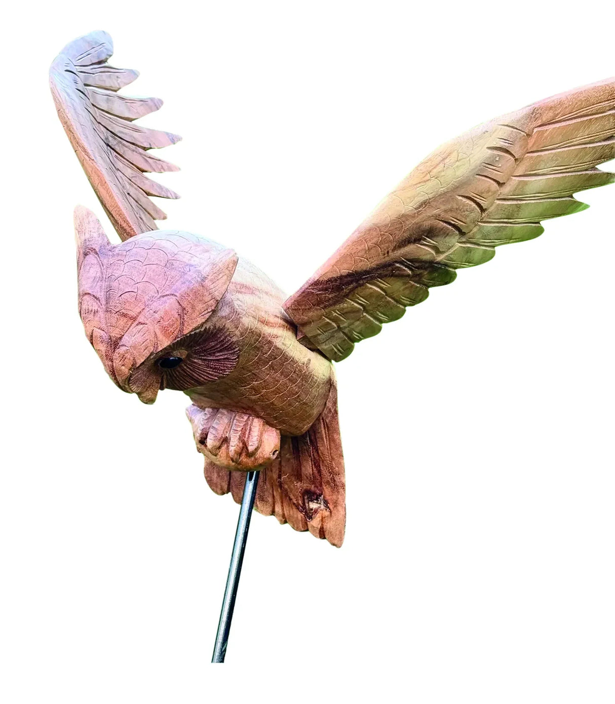 HAND CARVED SWOOPING EAGLE OWL