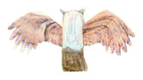 HAND CARVED SWOOPING EAGLE OWL