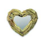 DRIFTWOOD HEART MIRROR 30CM
