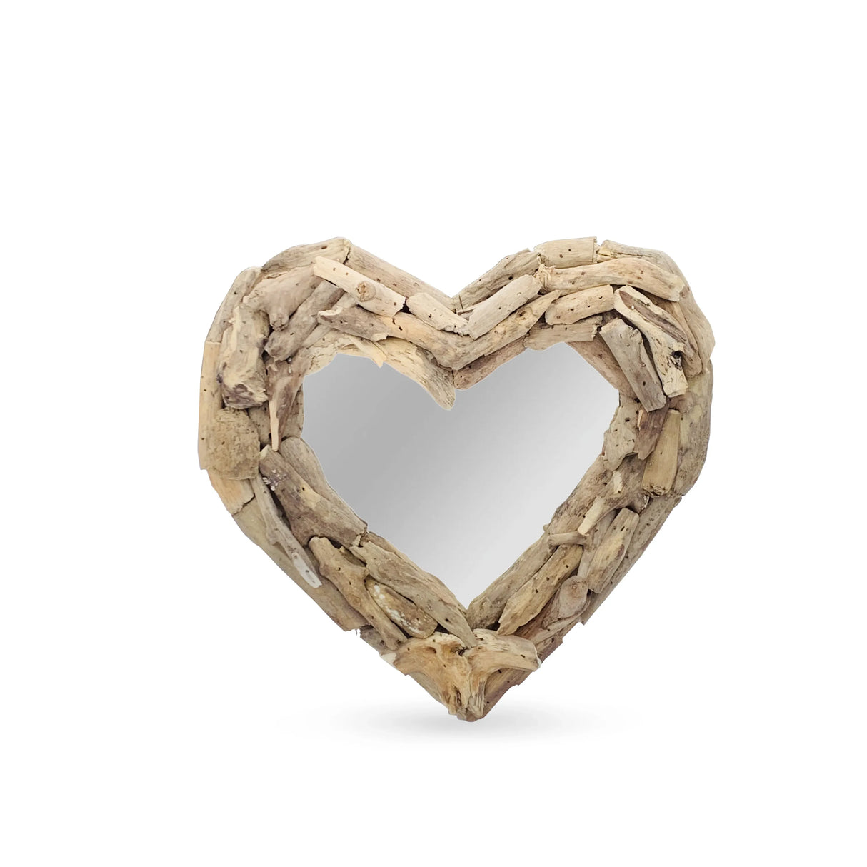 DRIFTWOOD HEART MIRROR 30CM
