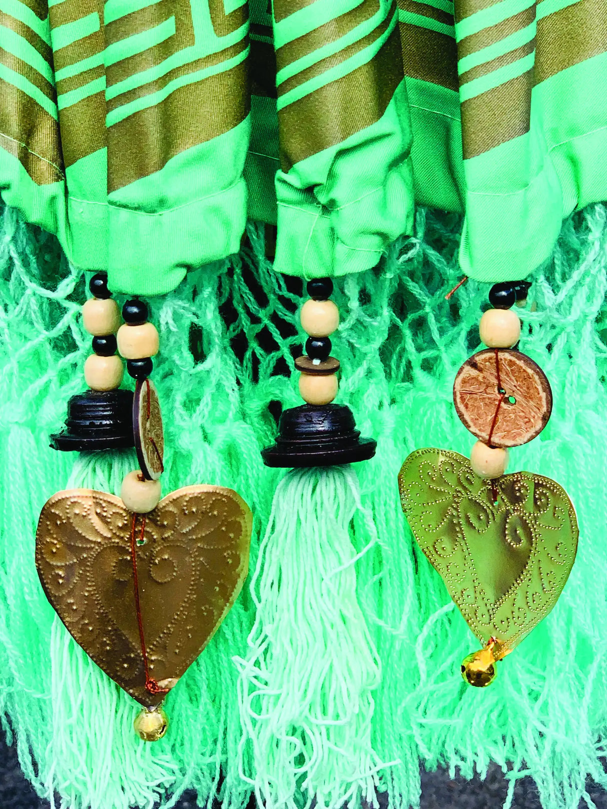 BALI SUN PARASOL MINT AND GOLD KNOCK DOWN