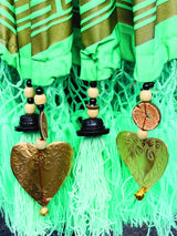 BALI SUN PARASOL MINT AND GOLD KNOCK DOWN