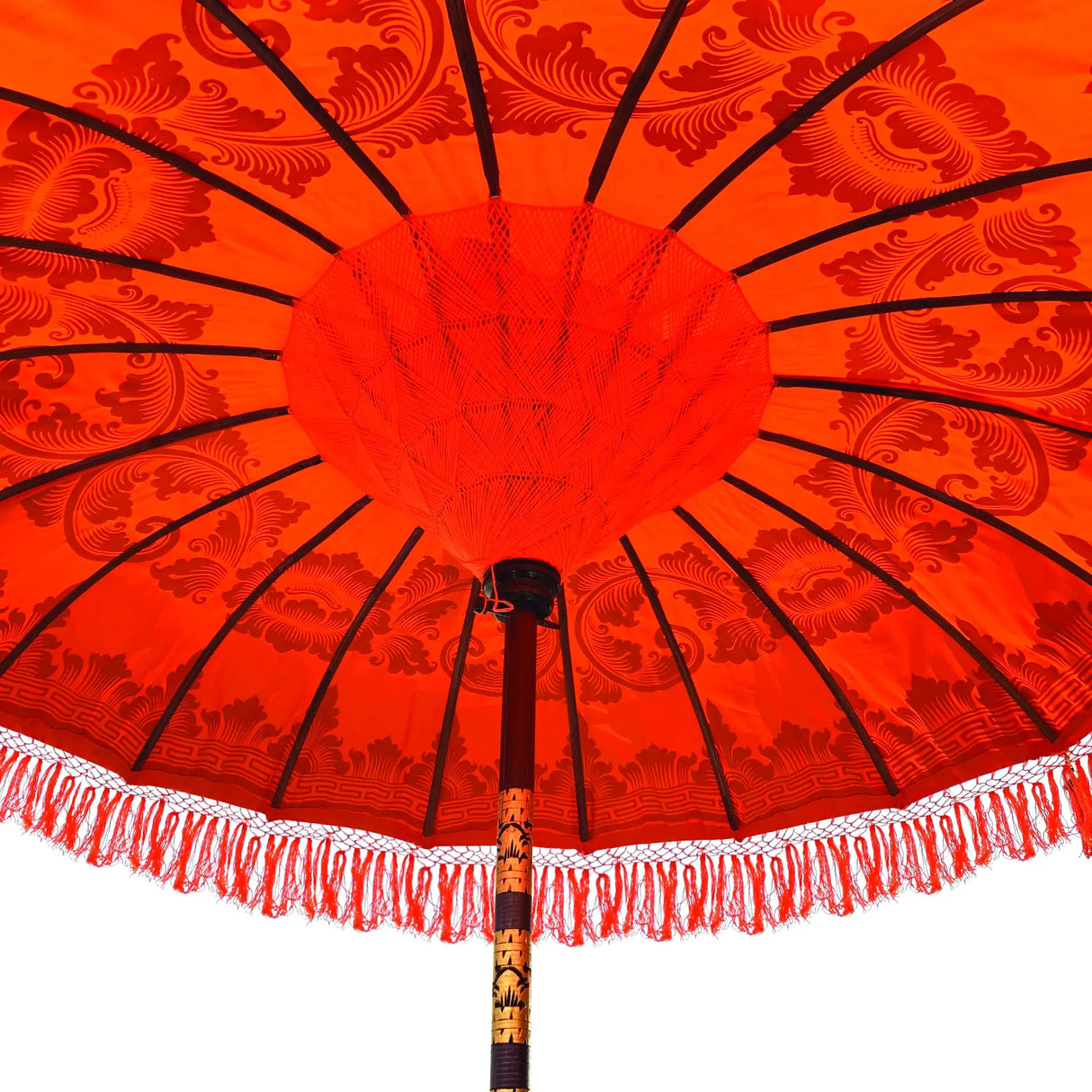 BALI SUN PARASOL ORANGE AND GOLD KNOCK DOWN (with Pole Joint)