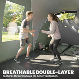 Outsunny Family Camping Tent 3000mm Waterproof Windproof Tunnel Tent 8-12 Person Two Bedrooms Green