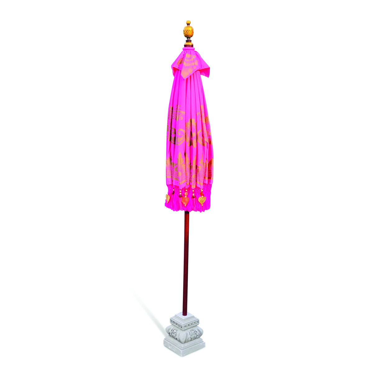 BALI SUN PARASOL PINK AND GOLD 2M (WITH POLE JOINT)
