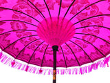 BALI SUN PARASOL PINK AND GOLD 2M (WITH POLE JOINT)