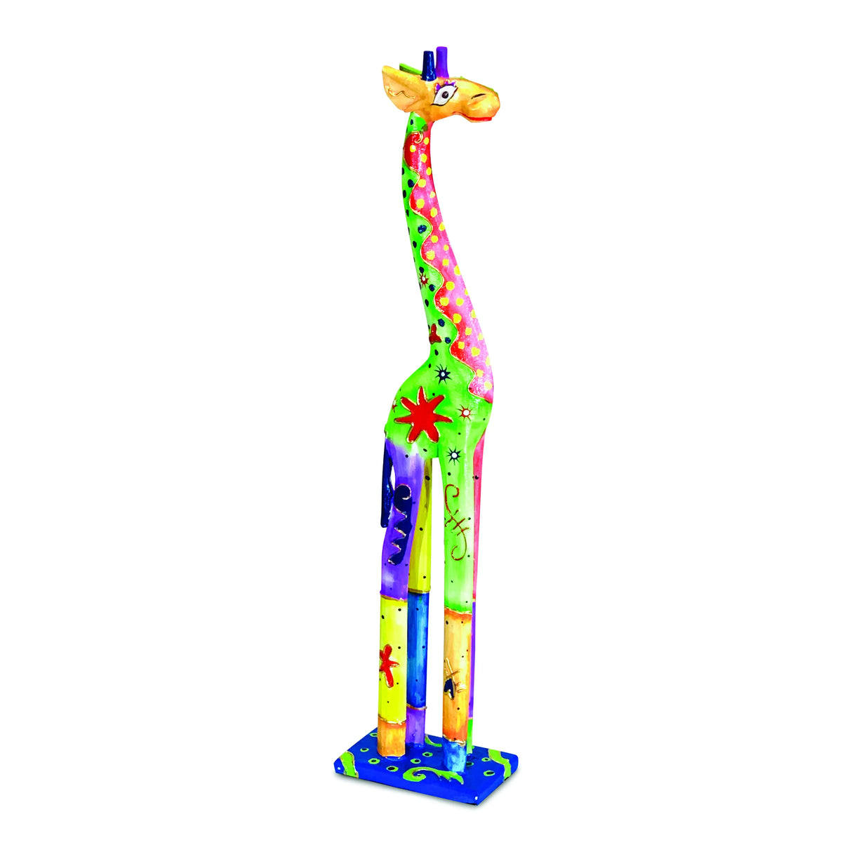 BALI PAINTED GIRAFFE 60cm