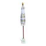 BALI SUN PARASOL WHITE AND GOLD KNOCK DOWN (with Pole Joint)