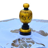 BALI SUN PARASOL WHITE AND GOLD KNOCK DOWN (with Pole Joint)