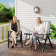 Outsunny Set of Two Rattan Reclining Garden Chairs - Multicolour