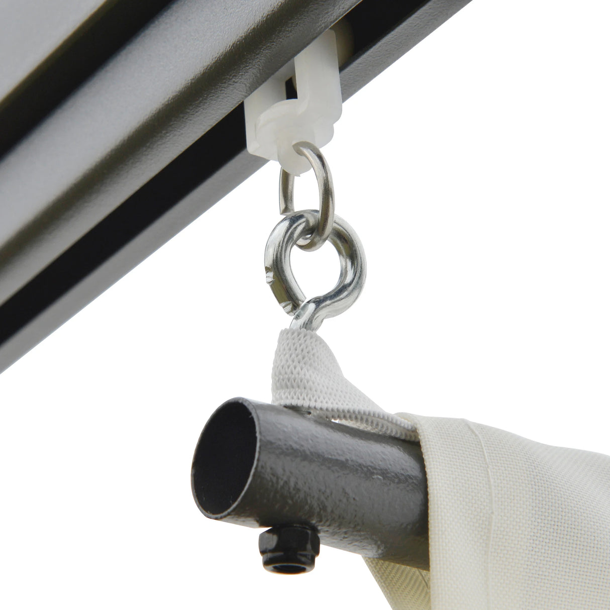 Outsunny 3 x 3(m) Outdoor Lean To Pergola Retractable Canopy Wall Mounted Gazebo Patio Shelter Sun Shade, Cream White