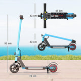 SPORTNOW Folding Electric Scooter for Kids, with Dual Brakes, Front Suspension, LED Colourful Lights, Blue