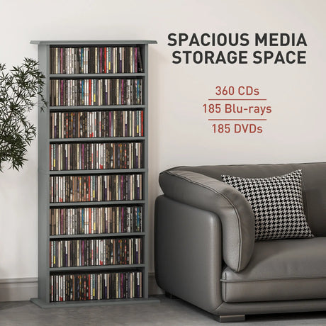 HOMCOM 360 CD Storage Unit - Grey