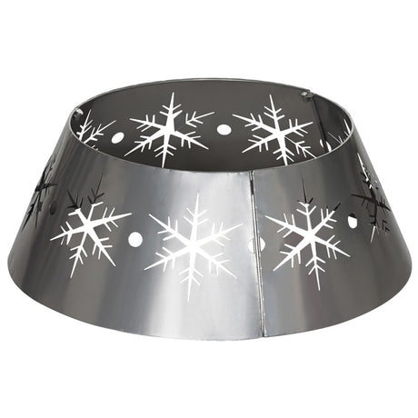 HOMCOM Christmas Tree Collar, 66cm Christmas Tree Base Cover with Hollow Snowflake Patterns, Xmas Decoration for Party, Holiday, Home, Silver