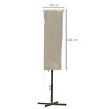 Outsunny Outdoor Cantilever Umbrella Cover with Rod, Zipper, Khaki