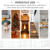 PawHut 5 Panels Pet Playpen Metal Fence w/ Walk Through Door - White