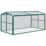 Outsunny Aluminium Polycarbonate Greenhouse Cold Frame Grow House, Openable Top for Flowers and Vegetables, 130x70x61cm