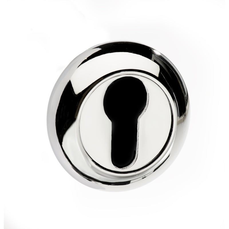 Mediterranean Euro Escutcheons on Round "C" Rose - Polished Chrome - Pair