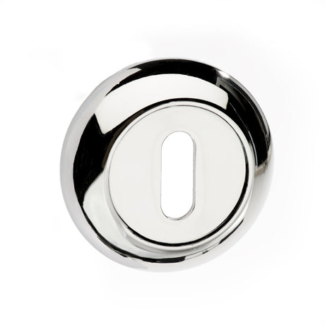 Mediterranean Key Escutcheons on Round "C" Rose - Polished Chrome - Pair