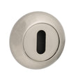 Mediterranean Key Escutcheons on Round "C" Rose - Satin Nickel - Pair