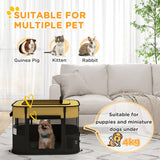 PawHut Foldable Dog Pen with Storage Bag for Indoor/Outdoor Use, Portable Pet playpen, with Ground Stakes - Yellow