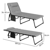 Outsunny Set of Two Reclining Sun Loungers - Light Grey