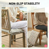 Outsunny Outdoor Chair Seat Cushions Set of 2, Garden Chair Cushions with 7cm Thick Foam & Ties, Cream White