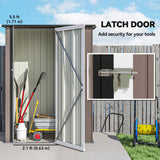 Outsunny 5ft x 3ft Metal Garden Storage Shed, Outdoor Tool Shed with Sloped Roof, Lockable Door for Tools, Equipment, Brown