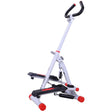 HOMCOM Stepper w/ Handle Hand Grip Workout Fitness Machine For Fitness Aerobic Exercise Home Gym Red