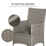 Outsunny Set of Four Rattan Armchairs, with Cushions - Grey
