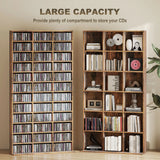 HOMCOM CD Storage Unit with Adjustable Shelves, 102 x 195 cm, Rustic Brown