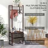 HOMCOM Compact Clothes Rail, with Drawers and Shelf