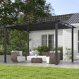 Outsunny 3 x 4m Aluminium Pergola, with Retractable Roof - Dark Grey