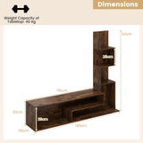 Media Console Table Cube TV Stand for TVs up to 50 Inch-Rustic Brown