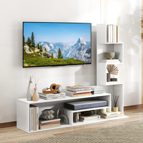 Media Console Table Cube TV Stand for TVs up to 50 Inch-White