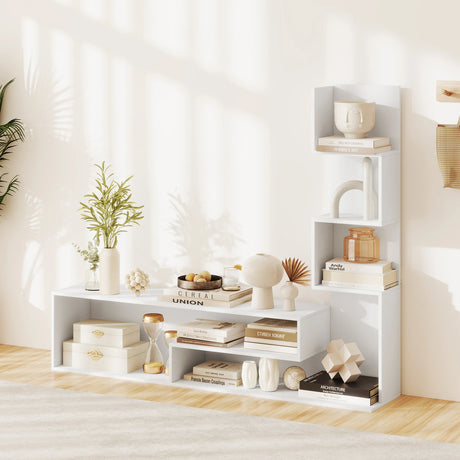 Media Console Table Cube TV Stand for TVs up to 50 Inch-White