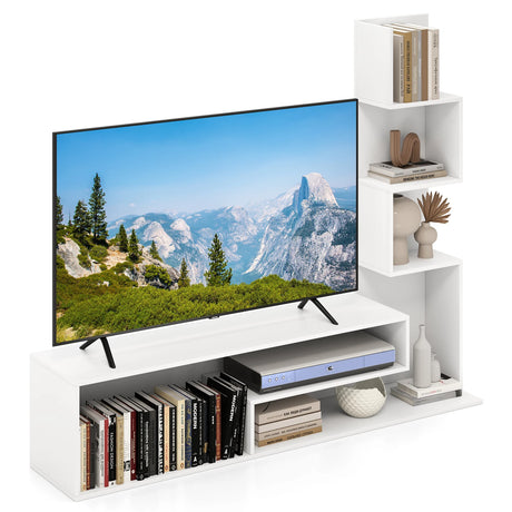Media Console Table Cube TV Stand for TVs up to 50 Inch-White