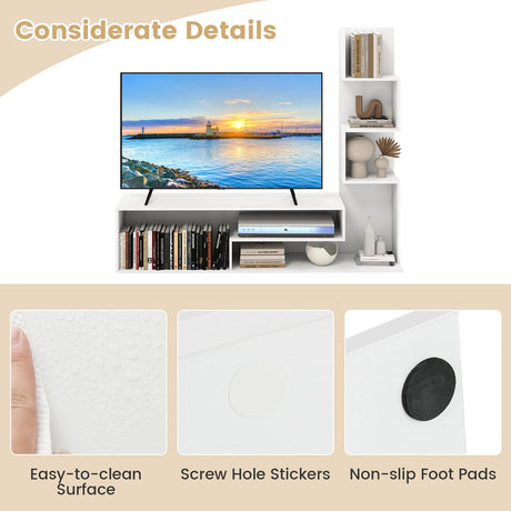Media Console Table Cube TV Stand for TVs up to 50 Inch-White