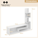 Media Console Table Cube TV Stand for TVs up to 50 Inch-White