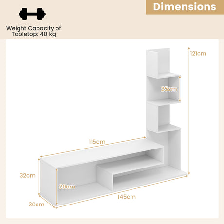 Media Console Table Cube TV Stand for TVs up to 50 Inch-White