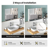 Frameless Bathroom Wall Mounted Medicine Cabinet with Mirror-White