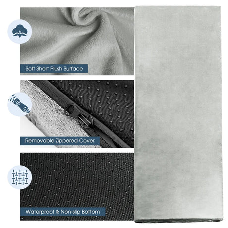 Waterproof Roll up Lightweight Memory Foam Camping Mattress with Carrying Bag-Grey