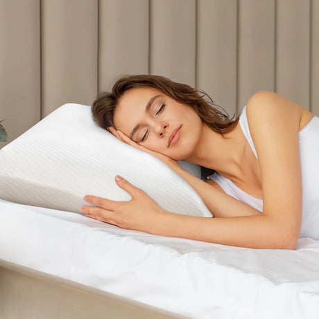 2 Pieces Bamboo Charcoal Memory Foam Pillow for Pain Relief Sleeping