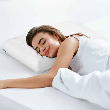 Set of 2 Gel Memory Foam Pillow 3D Cutting Air Flow Cooling Pillows with Pillowcase